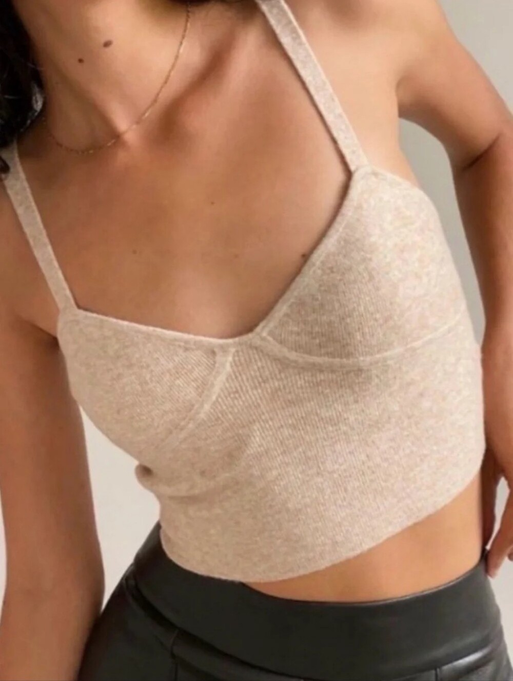 Aritzia Wilfred Wool Blend Sicily Bustier Sweater Tank Crop Top